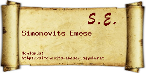 Simonovits Emese névjegykártya